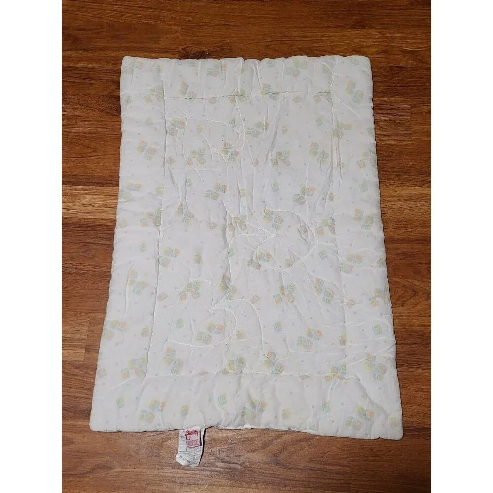 Vintage Red Calliope 1986 ABC Heart‎ Blocks Crib Blanket